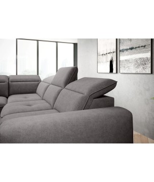 Narożnik COLOMBO L Lewostronny z elektryczną funkcją spania pojemnikiem ELEMENT 04 Popielaty WERSAL