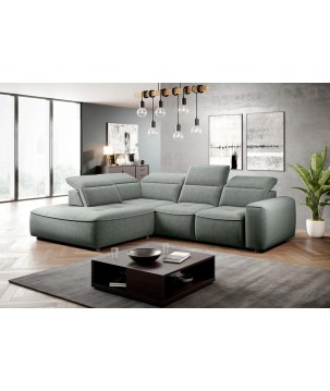 Narożnik COLOMBO L Lewostronny z elektryczną funkcją spania pojemnikiem ELEMENT 11 Zielony WERSAL