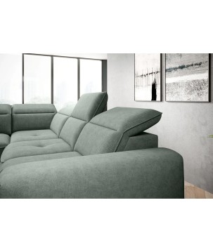 Narożnik COLOMBO L Lewostronny z elektryczną funkcją spania pojemnikiem ELEMENT 11 Zielony WERSAL