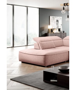 Narożnik COLOMBO L Lewostronny z elektryczną funkcją spania pojemnikiem ELEMENT 18 Różowy WERSAL