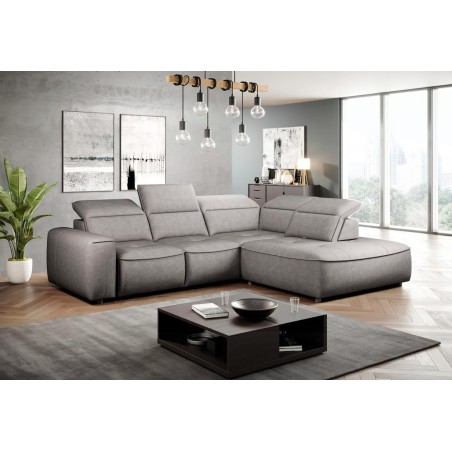 Narożnik COLOMBO L Prawostronny z elektryczną funkcją spania pojemnikiem ELEMENT 04 Popielaty WERSAL