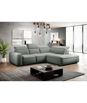 Narożnik COLOMBO L Prawostronny z elektryczną funkcją spania pojemnikiem ELEMENT 11 Zielony WERSAL