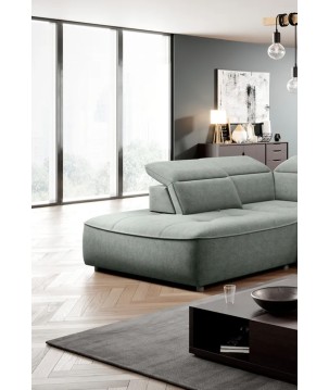 Narożnik COLOMBO L Prawostronny z elektryczną funkcją spania pojemnikiem ELEMENT 11 Zielony WERSAL