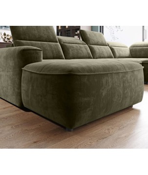 Narożnik COLOMBO XL Lewostronny z elektryczną funkcją spania pojemnikiem PALLADIUM 10 Zielony WERSAL