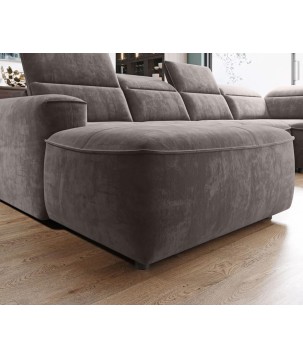 Narożnik COLOMBO XL Prawostronny z elektryczną funkcją spania pojemnikiem PALLADIUM 05 Brązowy WERSAL