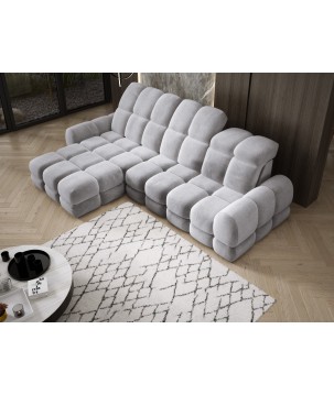 Narożnik TOLLO MINI S Lewostronny Elektryczna regulacja Salvador 13 kolor Srebrny WERSAL