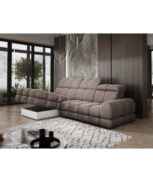 Narożnik TOLLO MINI S Lewostronny Elektryczna regulacja Solar 28 kolor Czekoladowy WERSAL