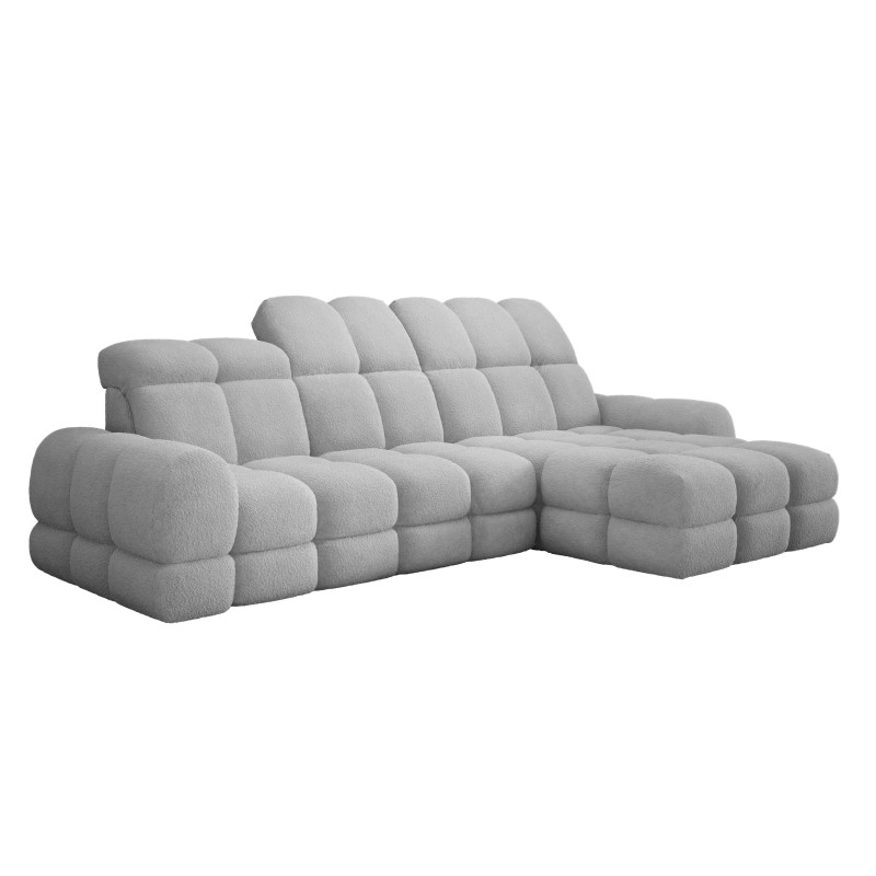 Narożnik TOLLO MINI S Prawostronny Elektryczna regulacja Bubble 06 kolor Jasny Szary WERSAL