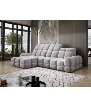 Narożnik TOLLO MINI S Lewostronny Elektryczna regulacja Salvador 13 kolor Srebrny WERSAL