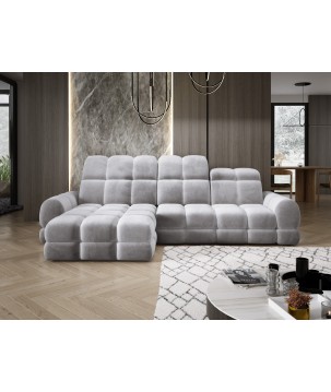 Narożnik TOLLO MINI S Lewostronny Elektryczna regulacja Salvador 13 kolor Srebrny WERSAL