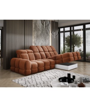 Narożnik TOLLO MINI S Prawostronny Elektryczna regulacja Salvador 08 kolor Pomarańczowy WERSAL