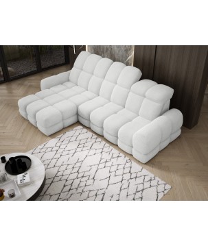 Narożnik TOLLO MINI S Lewostronny Elektryczna regulacja Bubble 01 kolor Biały WERSAL