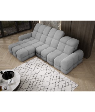 Narożnik TOLLO MINI S Lewostronny Elektryczna regulacja Bubble 06 kolor Jasny Szary WERSAL