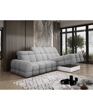 Narożnik TOLLO MINI S Prawostronny Elektryczna regulacja Bubble 06 kolor Jasny Szary WERSAL