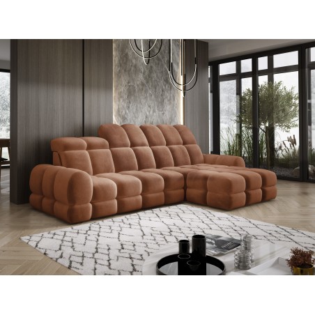 Narożnik TOLLO MINI S Prawostronny Elektryczna regulacja Salvador 08 kolor Pomarańczowy WERSAL