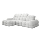 Narożnik TOLLO MINI S Lewostronny Elektryczna regulacja Bubble 01 kolor Biały WERSAL