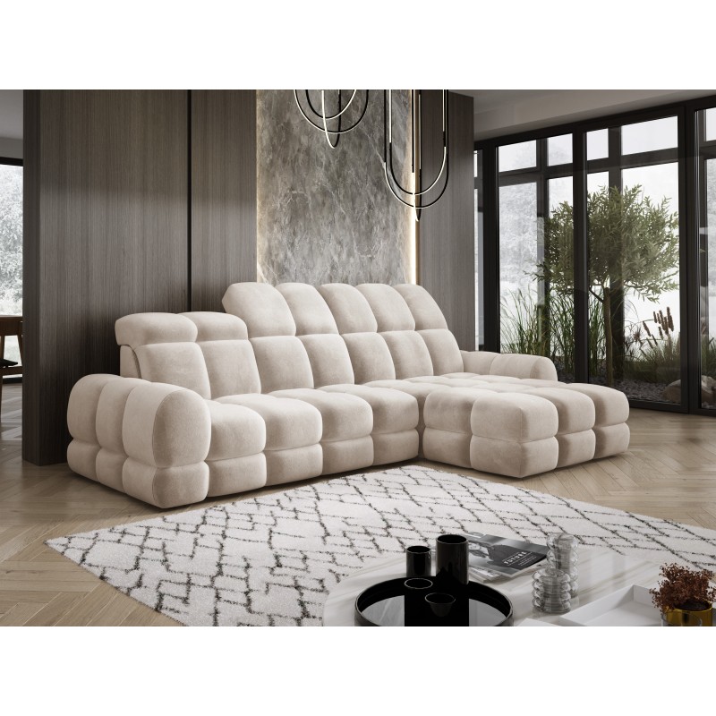 Narożnik TOLLO MINI S Prawostronny Elektryczna regulacja Salvador 01 kolor Kremowy WERSAL