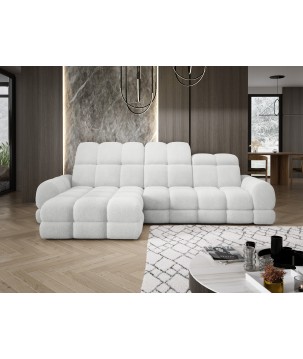 Narożnik TOLLO MINI S Lewostronny Elektryczna regulacja Bubble 01 kolor Biały WERSAL