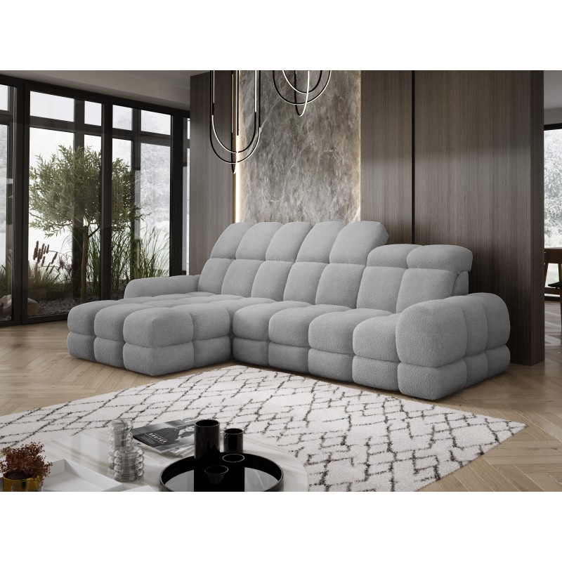 Narożnik TOLLO MINI S Lewostronny Elektryczna regulacja Bubble 06 kolor Jasny Szary WERSAL