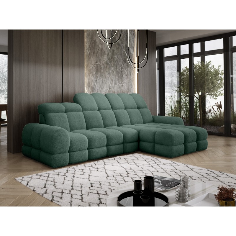 Narożnik TOLLO MINI S Prawostronny Elektryczna regulacja Bubble 12 kolor Jasny Zielony WERSAL