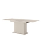 Beżowy Stół rozkładany LETNA M 160–200 cm ryflowana podstawa do jadalni i salonu