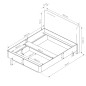 Beżowe Łóżko LETNA 160x200 z pojemnikiem – łóżko tapicerowane z zagłówkiem i stelażem do sypialni