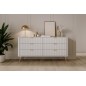 Biała Komoda LETNA 6 szuflad – komoda do salonu i sypialni pojemna na wysokich nóżkach