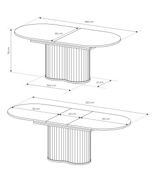 Stół Rozkładany VILO Dąb Cremona 180-220 cm – Nowoczesny Loftowy Design