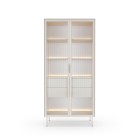 Witryna MILU 2D2S – Nowoczesna z Oświetleniem LED i Szkłem Flutes Ornamentowe, Push To Open KASZMIR 92x195x40 cm
