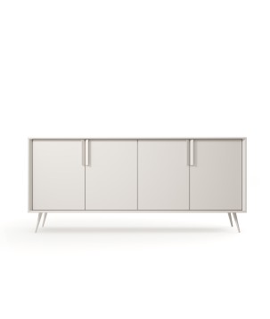Komoda VERA 186 cm 4D Kaszmir – Nowoczesna Komoda na Metalowych Nogach do Salonu z Cichym Domykiem Styl Loft Glamour