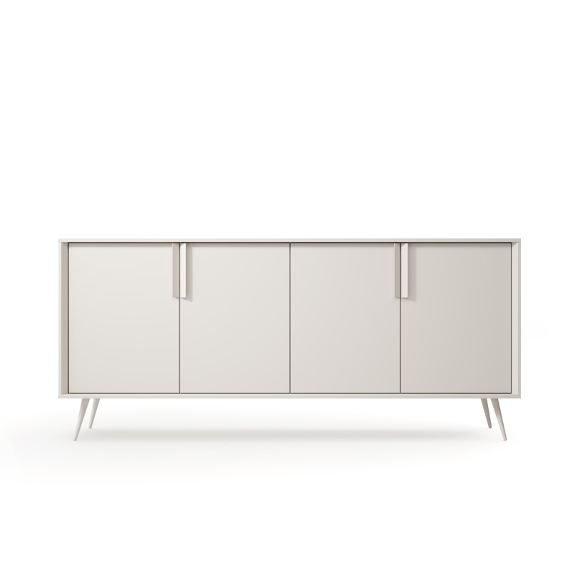 Komoda VERA 186 cm 4D Kaszmir – Nowoczesna Komoda na Metalowych Nogach do Salonu z Cichym Domykiem Styl Loft Glamour