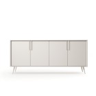 Komoda VERA 186 cm 4D Kaszmir – Nowoczesna Komoda na Metalowych Nogach do Salonu z Cichym Domykiem Styl Loft Glamour
