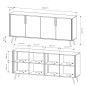 Komoda VERA 186 cm 4D Kaszmir – Nowoczesna Komoda na Metalowych Nogach do Salonu z Cichym Domykiem Styl Loft Glamour