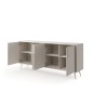 Komoda VERA 186 cm 4D Kaszmir – Nowoczesna Komoda na Metalowych Nogach do Salonu z Cichym Domykiem Styl Loft Glamour
