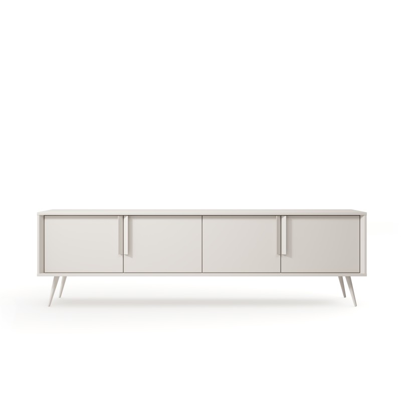 Stolik RTV VERA 186 cm 4D Kaszmir – Nowoczesna Szafka RTV do Salonu z Cichym Domykiem na Metalowych Nogach Glamour Loft