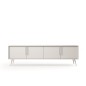 Stolik RTV VERA 186 cm 4D Kaszmir – Nowoczesna Szafka RTV do Salonu z Cichym Domykiem na Metalowych Nogach Glamour Loft