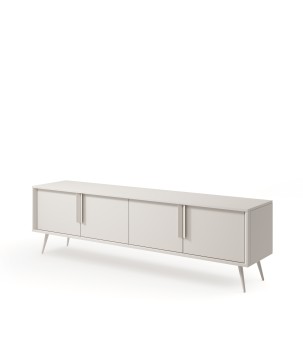 Stolik RTV VERA 186 cm 4D Kaszmir – Nowoczesna Szafka RTV do Salonu z Cichym Domykiem na Metalowych Nogach Glamour Loft