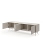 Stolik RTV VERA 186 cm 4D Kaszmir – Nowoczesna Szafka RTV do Salonu z Cichym Domykiem na Metalowych Nogach Glamour Loft