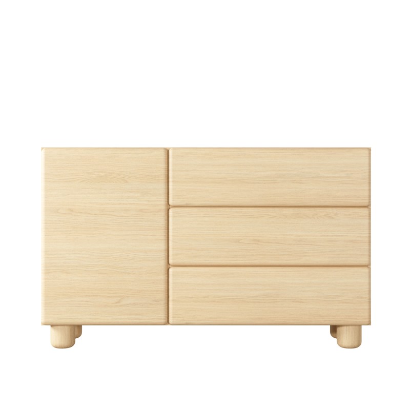 COMO komoda 130 cm 3 szuflady jasne drewno – nowoczesna komoda MDF, push-to-open, pełen wysuw, drewniane nogi, minimalistyczny d COMO komoda 130 cm 3 szuflady jasne drewno – nowoczesna komoda MDF, push-to-open, pełen wysuw, drewniane nogi, minimalistyczny d