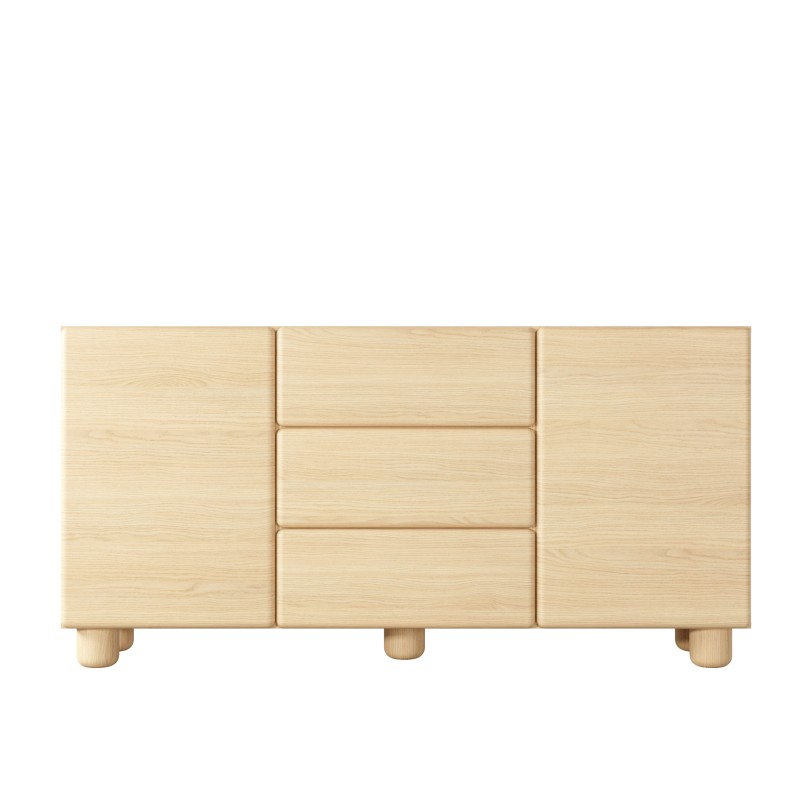 COMO komoda 160 cm 2 drzwi 3 szuflady jasne drewno – nowoczesna komoda MDF, push-to-open, pełen wysuw, drewniane nogi, minimalis COMO komoda 160 cm 2 drzwi 3 szuflady jasne drewno – nowoczesna komoda MDF, push-to-open, pełen wysuw, drewniane nogi, minimalis