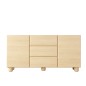 COMO komoda 160 cm 2 drzwi 3 szuflady jasne drewno – nowoczesna komoda MDF, push-to-open, pełen wysuw, drewniane nogi, minimalis COMO komoda 160 cm 2 drzwi 3 szuflady jasne drewno – nowoczesna komoda MDF, push-to-open, pełen wysuw, drewniane nogi, minimalis