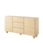 COMO komoda 160 cm 2 drzwi 3 szuflady jasne drewno – nowoczesna komoda MDF, push-to-open, pełen wysuw, drewniane nogi, minimalis COMO komoda 160 cm 2 drzwi 3 szuflady jasne drewno – nowoczesna komoda MDF, push-to-open, pełen wysuw, drewniane nogi, minimalis