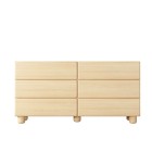 COMO komoda 160 cm 6 szuflad jasne drewno – nowoczesna komoda MDF, push-to-open, pełen wysuw, drewniane nogi, minimalistyczny de