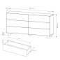COMO komoda 160 cm 6 szuflad jasne drewno – nowoczesna komoda MDF, push-to-open, pełen wysuw, drewniane nogi, minimalistyczny de COMO komoda 160 cm 6 szuflad jasne drewno – nowoczesna komoda MDF, push-to-open, pełen wysuw, drewniane nogi, minimalistyczny de