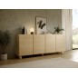 COMO komoda 200 cm 4-drzwiowa jasne drewno – nowoczesna duża komoda MDF, push-to-open, drewniane nogi, minimalistyczny design COMO komoda 200 cm 4-drzwiowa jasne drewno – nowoczesna duża komoda MDF, push-to-open, drewniane nogi, minimalistyczny design