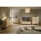 COMO wysoka komoda 4-drzwiowa jasne drewno – nowoczesna komoda MDF, push-to-open, drewniane nogi, minimalistyczny design, zaokrą COMO wysoka komoda 4-drzwiowa jasne drewno – nowoczesna komoda MDF, push-to-open, drewniane nogi, minimalistyczny design, zaokrą
