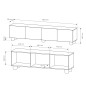 COMO stolik RTV 200 cm 4-drzwiowy jasne drewno – nowoczesna minimalistyczna szafka RTV MDF, push-to-open, drewniane nogi, zaokrą COMO stolik RTV 200 cm 4-drzwiowy jasne drewno – nowoczesna minimalistyczna szafka RTV MDF, push-to-open, drewniane nogi, zaokrą