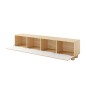 COMO stolik RTV 200 cm 4-drzwiowy jasne drewno – nowoczesna minimalistyczna szafka RTV MDF, push-to-open, drewniane nogi, zaokrą COMO stolik RTV 200 cm 4-drzwiowy jasne drewno – nowoczesna minimalistyczna szafka RTV MDF, push-to-open, drewniane nogi, zaokrą