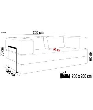 Nowoczesna sofo kanapa COZMO z funkcją spania w tkaninie POSO 47 DOMOHOME