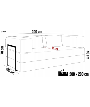 Nowoczesna ogrodowa sofo kanapa COZMO z funkcją spania w tkaninie MAGENTA DOMOHOME